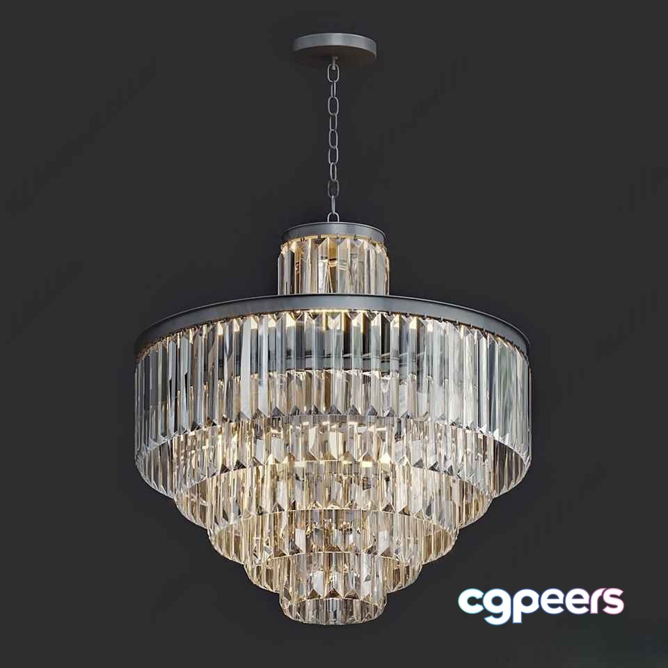 Gold Light Fixture 3D Model - 1831 - VRAY Render