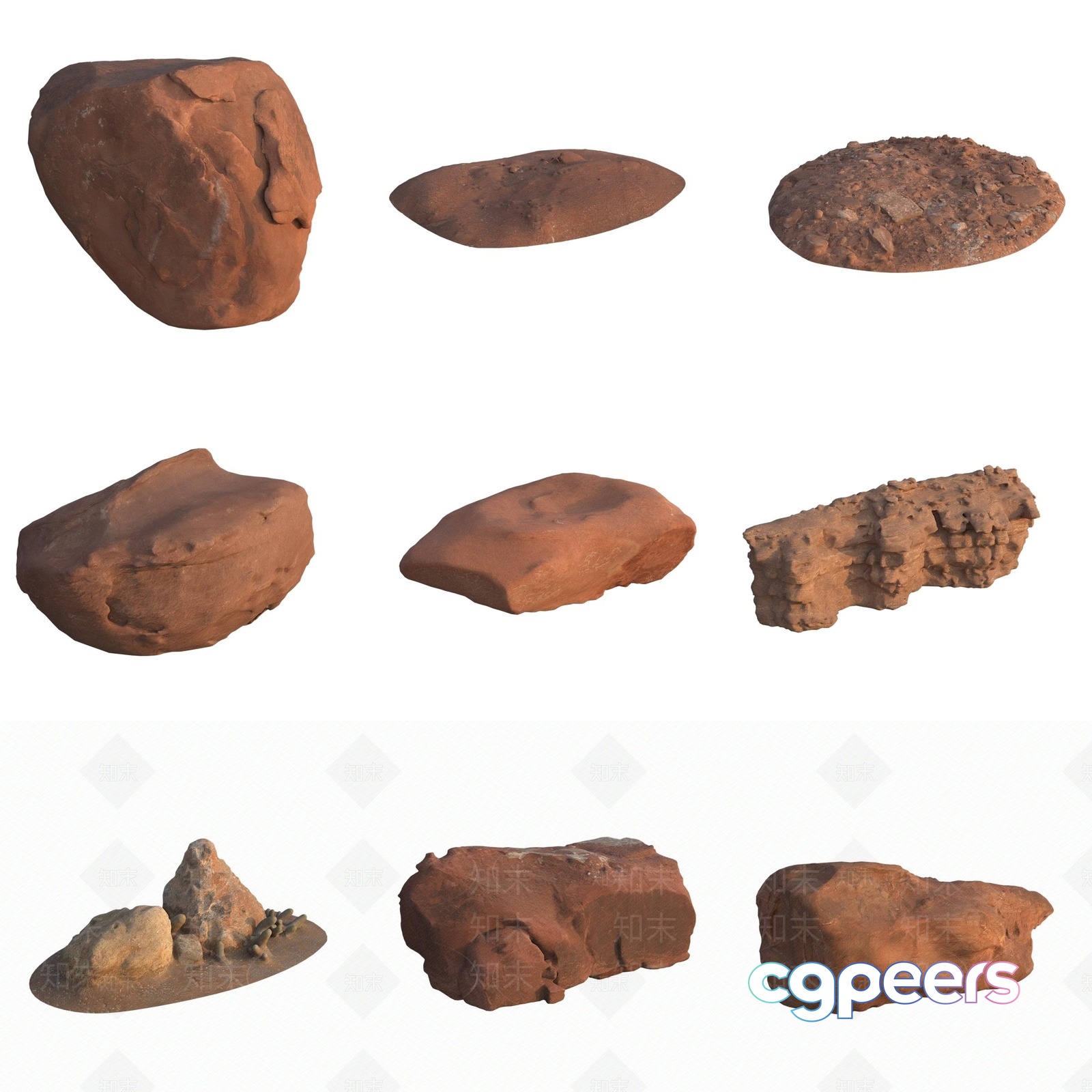 A Collection Of Rocks 3D Model - 17429 - VRAY Render A Collection Of Rocks 3D Model - 17429 - VRAY Render