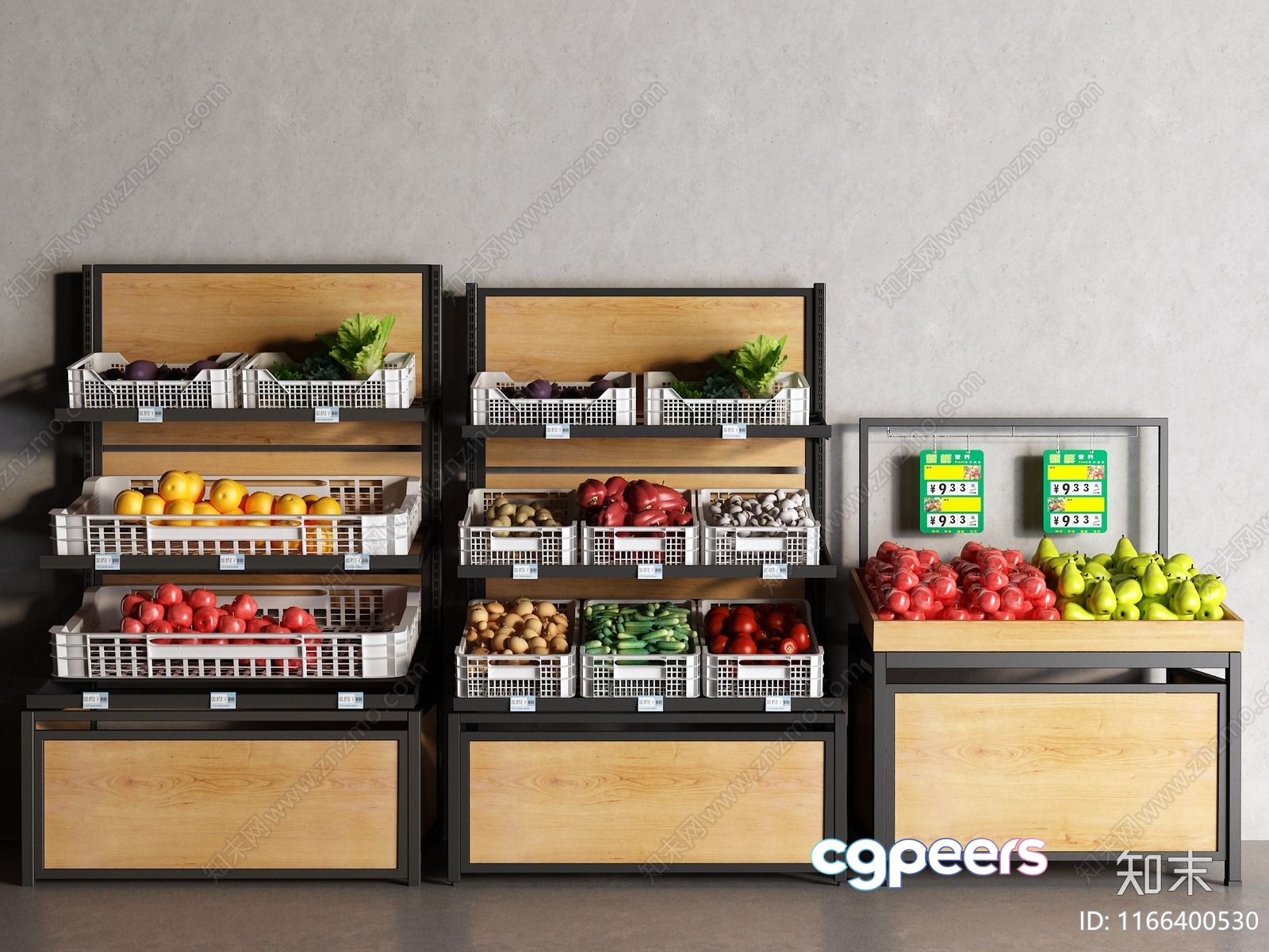 The Single Main Subject Is A Grocery Store Display Of Fruit And Vegetables 3D Model - 994 - VRAY Render
