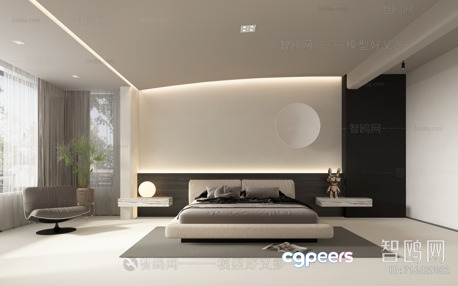 Modern Bedroom Design 3D Model - 23146 - VRAY Render