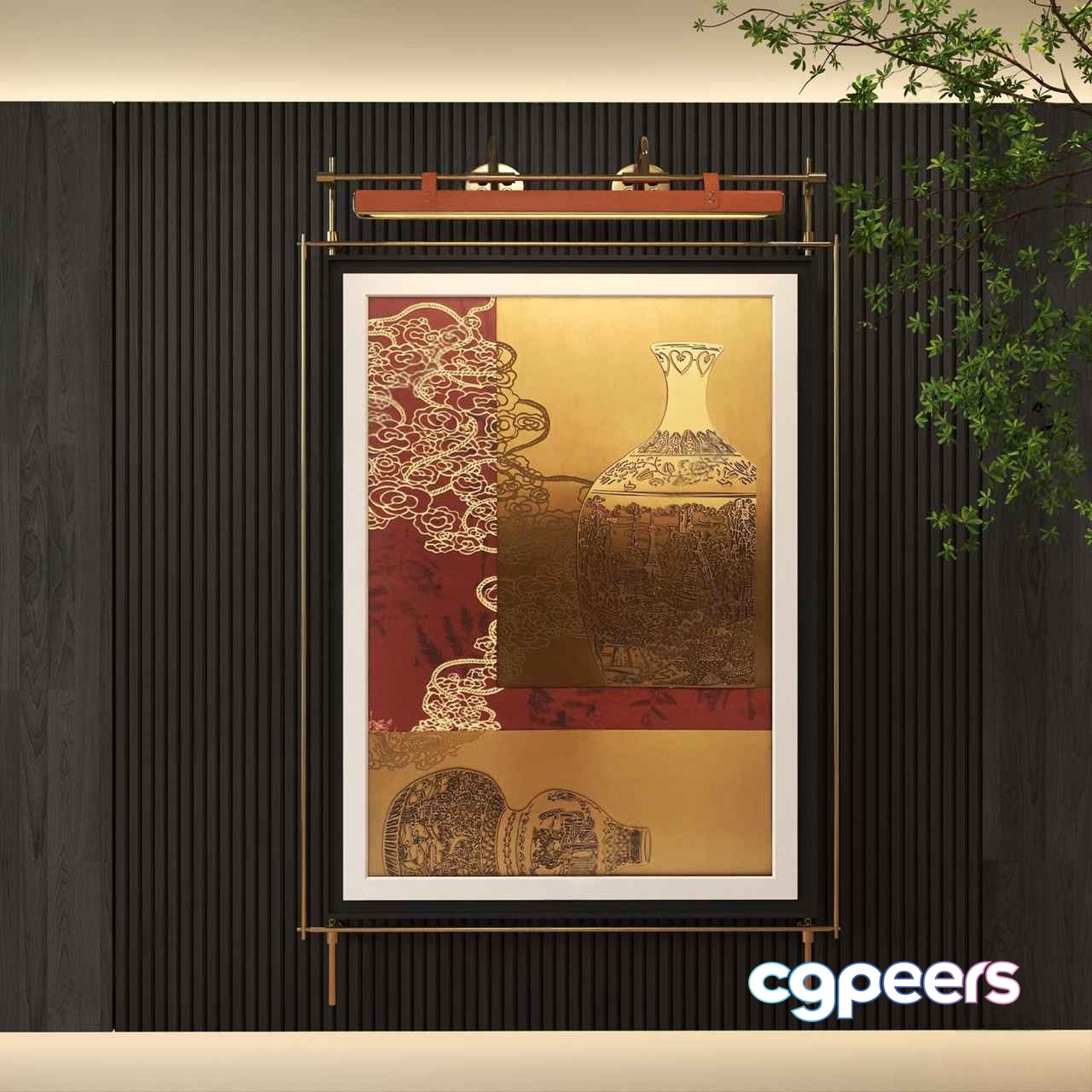 A Framed Picture Of Vases 3D Model - 7250 - VRAY Render A Framed Picture Of Vases 3D Model - 7250 - VRAY Render