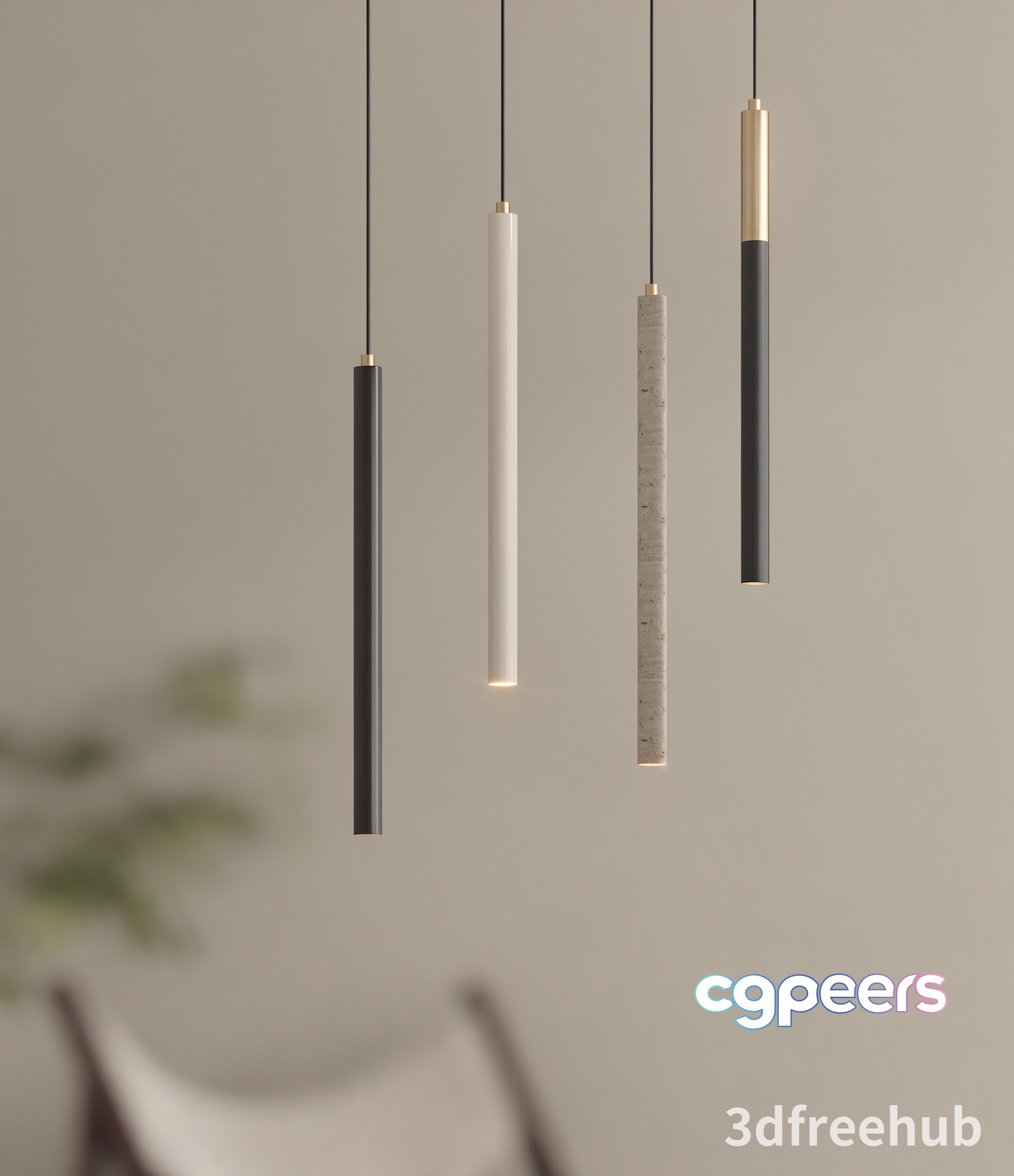 Modern Hanging Lights 3D Model - 20787 - VRAY Render