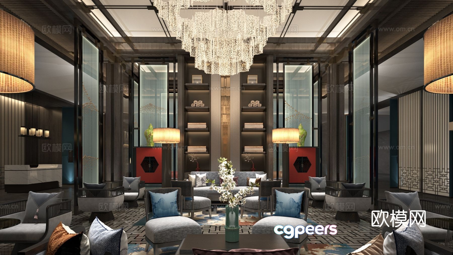 Modern Living Room 3D Model - 18357 - VRAY Render Modern Living Room 3D Model - 18357 - VRAY Render