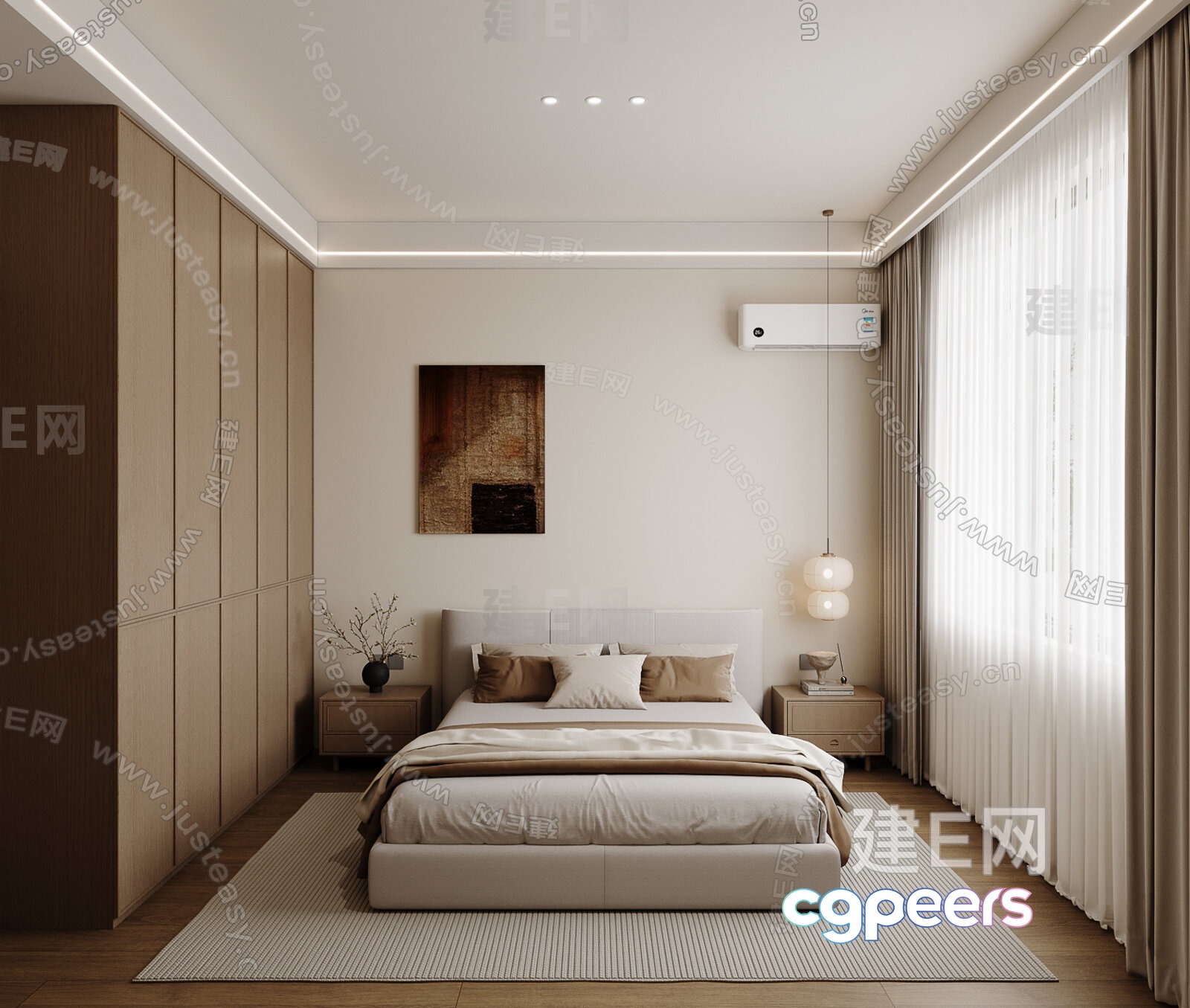 Cozy Bedroom 3D Model - 7458 - VRAY Render Cozy Bedroom 3D Model - 7458 - VRAY Render