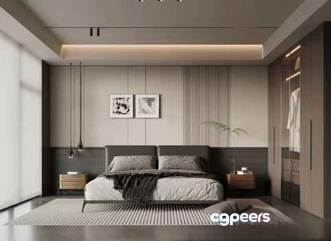 Modern Bedroom 3D Model - 4742 - VRAY Render Modern Bedroom 3D Model - 4742 - VRAY Render