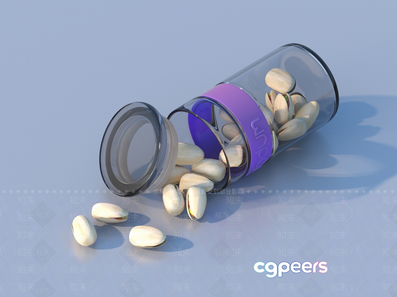 A Glass Container With Pistachios 3D Model - 22168 - VRAY Render A Glass Container With Pistachios 3D Model - 22168 - VRAY Render