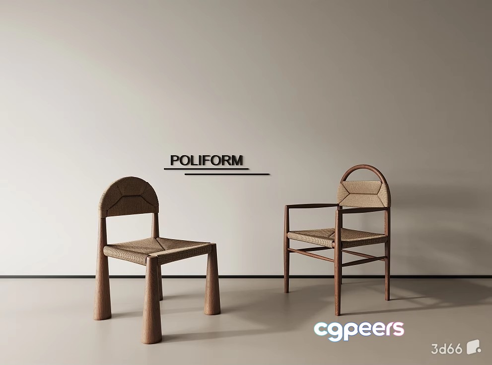 Modern Wooden Chairs 3D Model - 21350 - VRAY Render