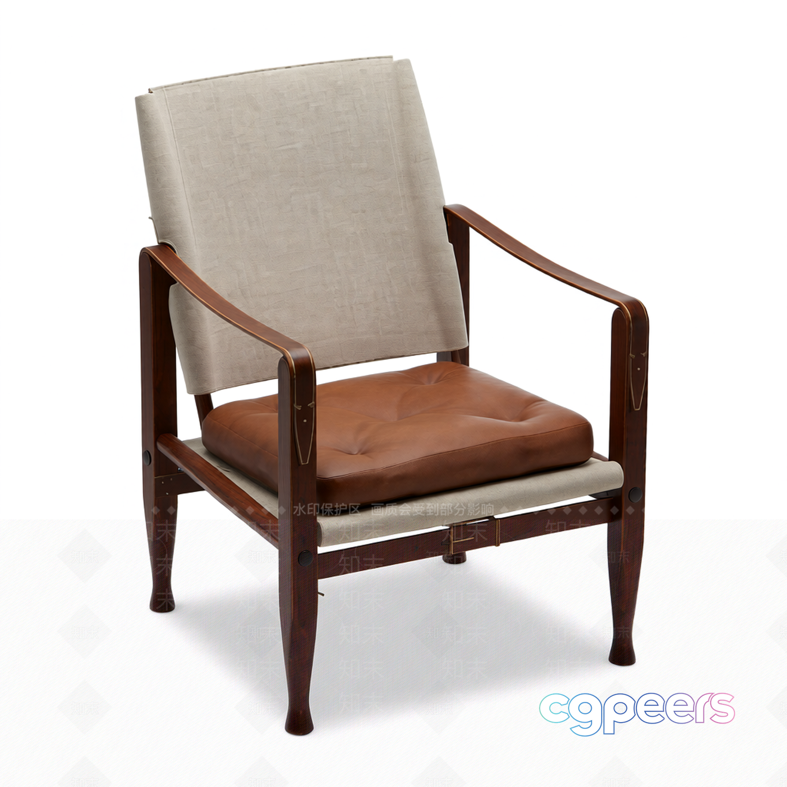 A Wooden Chair With A Cushion 3D Model - 9870 - VRAY Render A Wooden Chair With A Cushion 3D Model - 9870 - VRAY Render