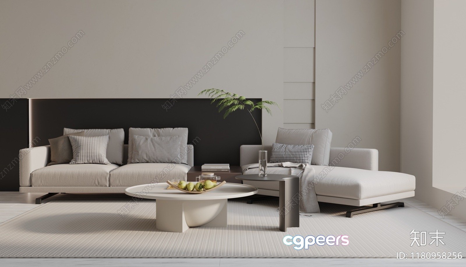 Modern Living Room 3D Model - 6037 - VRAY Render