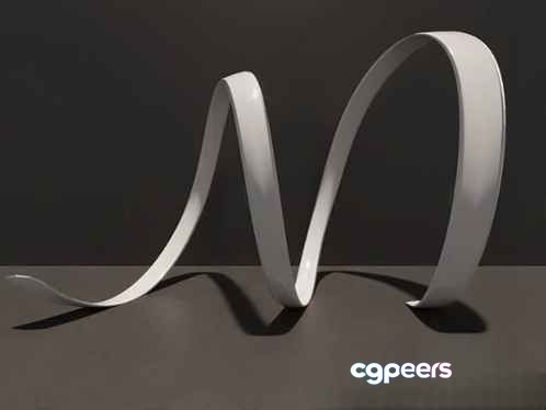 A White Ribbon 3D Model - 7998 - VRAY Render A White Ribbon 3D Model - 7998 - VRAY Render