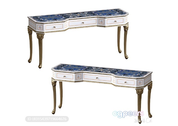 Antique-Style Console Tables 3D Model - 7688 - VRAY Render Antique-Style Console Tables 3D Model - 7688 - VRAY Render