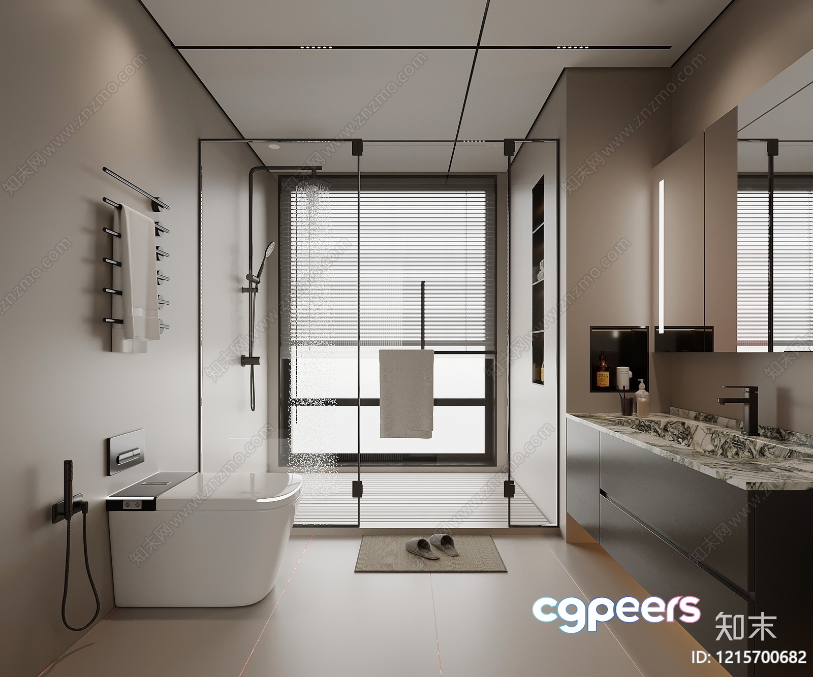 Modern Bathroom 3D Model - 12072 - VRAY Render
