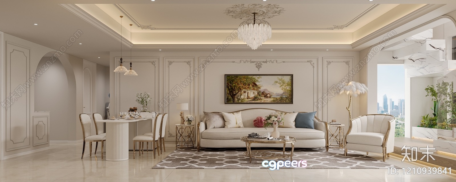 Cozy Living Room 3D Model - 4213 - VRAY Render