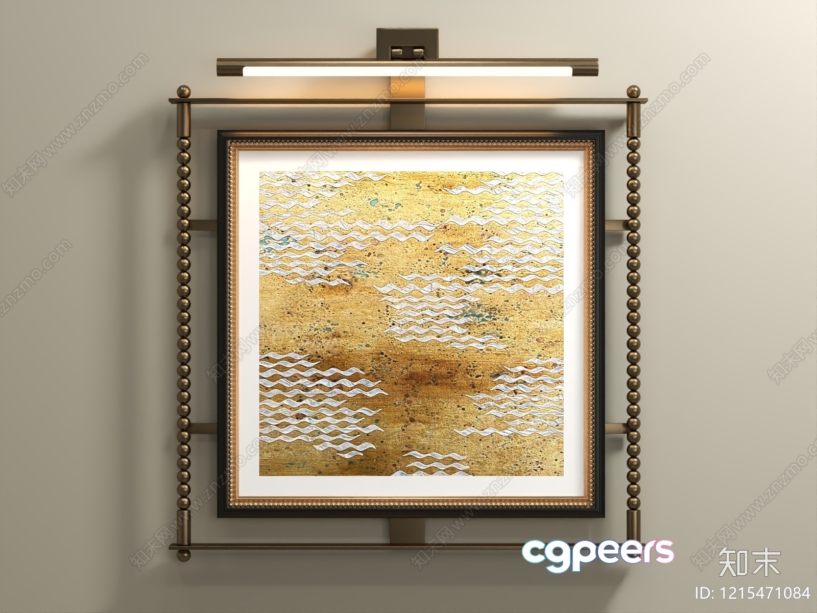 Gold Light Fixture 3D Model - 11940 - VRAY Render