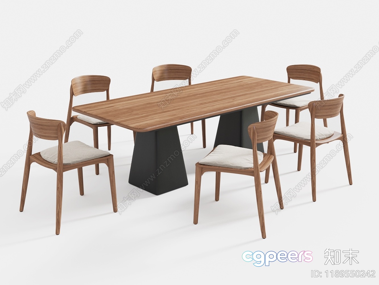 A Dining Table And Chairs Set 3D Model - 18035 - VRAY Render