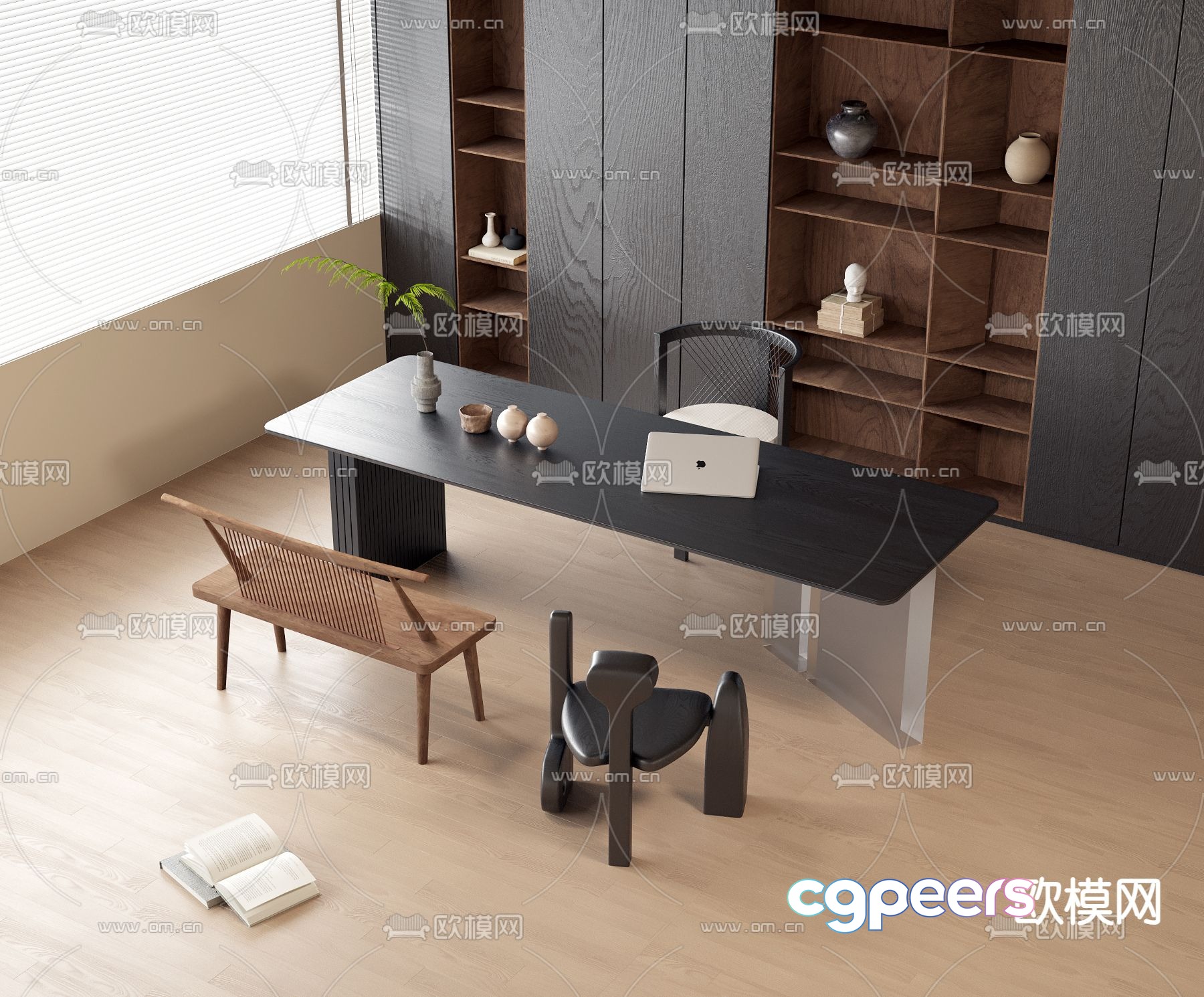 Modern Office Space 3D Model - 4621 - VRAY Render Modern Office Space 3D Model - 4621 - VRAY Render