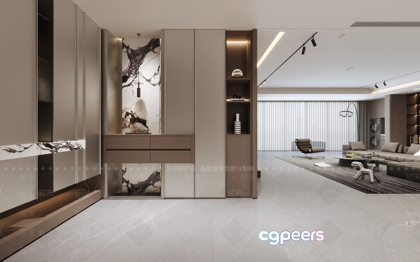 Modern Living Room 3D Model - 6145 - VRAY Render