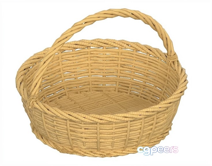 A Woven Basket 3D Model - 6213 - VRAY Render A Woven Basket 3D Model - 6213 - VRAY Render