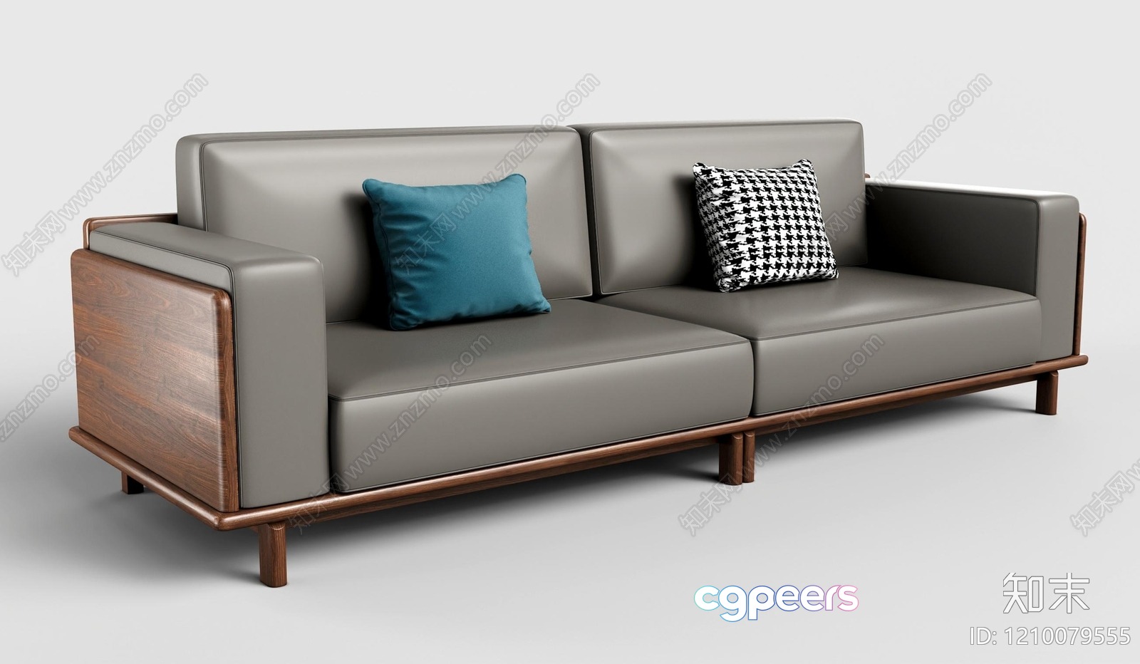Modern Grey Sofa 3D Model - 14342 - VRAY Render