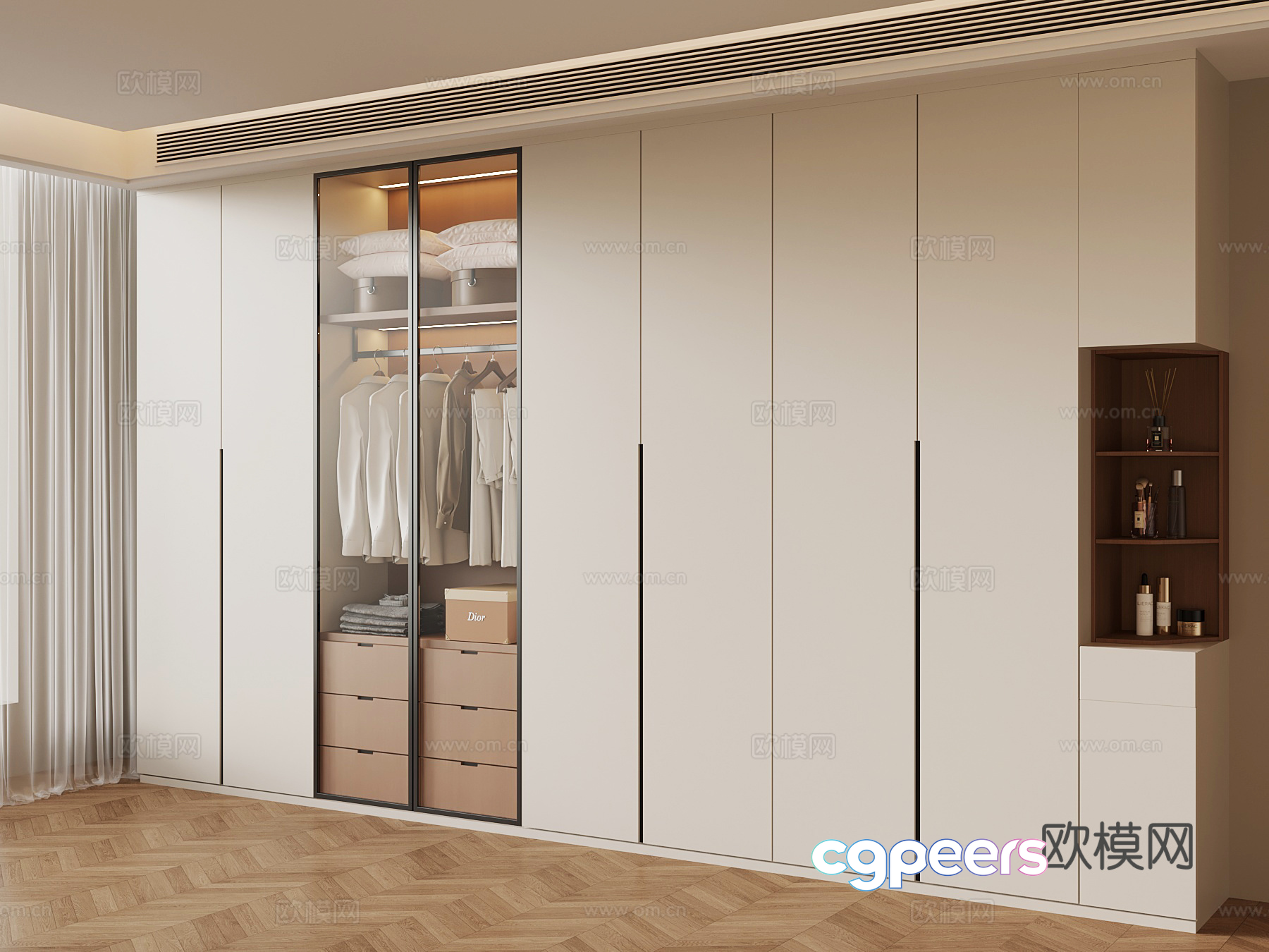 A Modern Wardrobe 3D Model - 707 - VRAY Render A Modern Wardrobe 3D Model - 707 - VRAY Render
