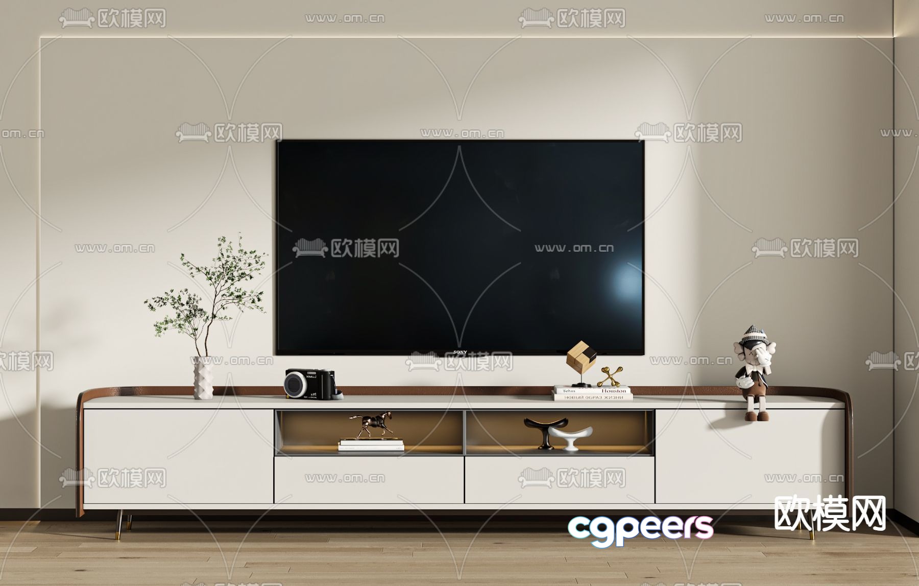 Modern Living Room 3D Model - 1113 - VRAY Render