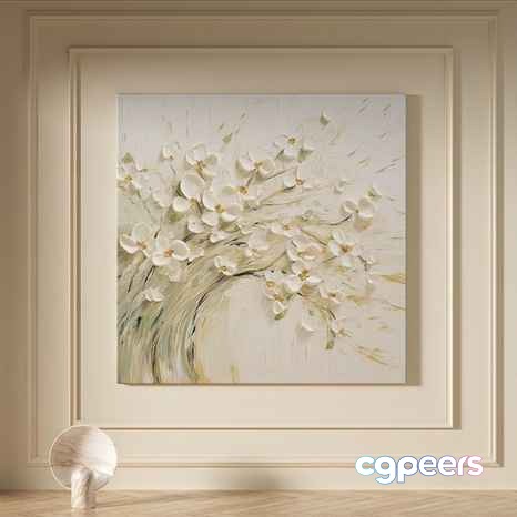 White Abstract Artwork 3D Model - 6386 - VRAY Render