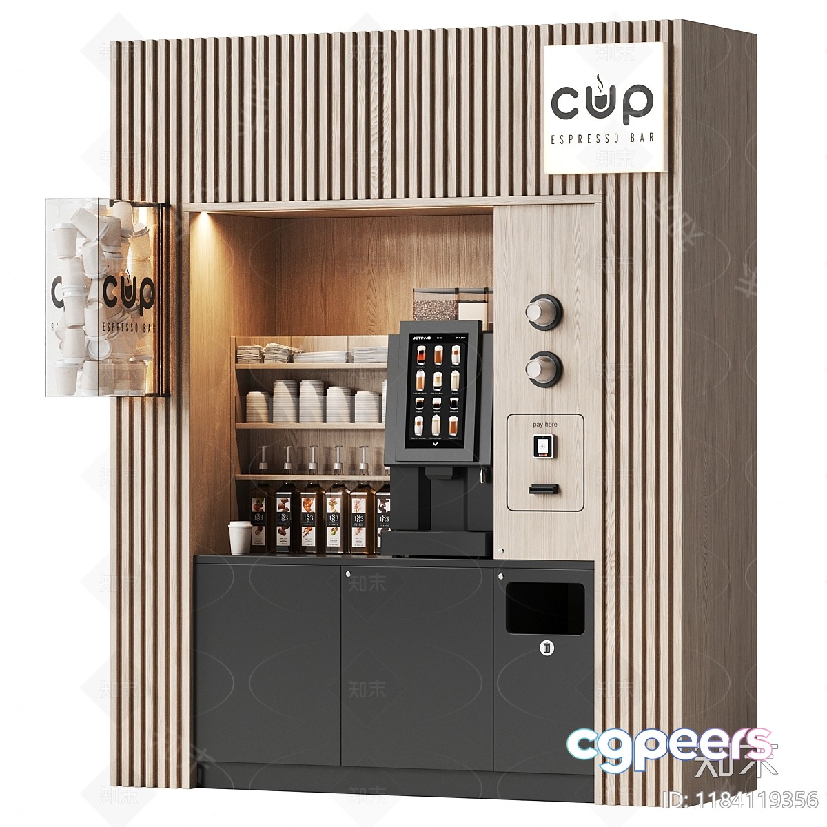 Modern Espresso Bar 3D Model - 3804 - VRAY Render Modern Espresso Bar 3D Model - 3804 - VRAY Render