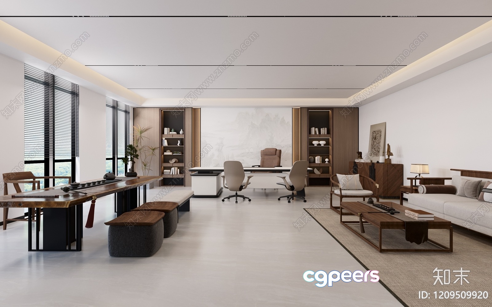 Modern Office Space 3D Model - 13530 - VRAY Render