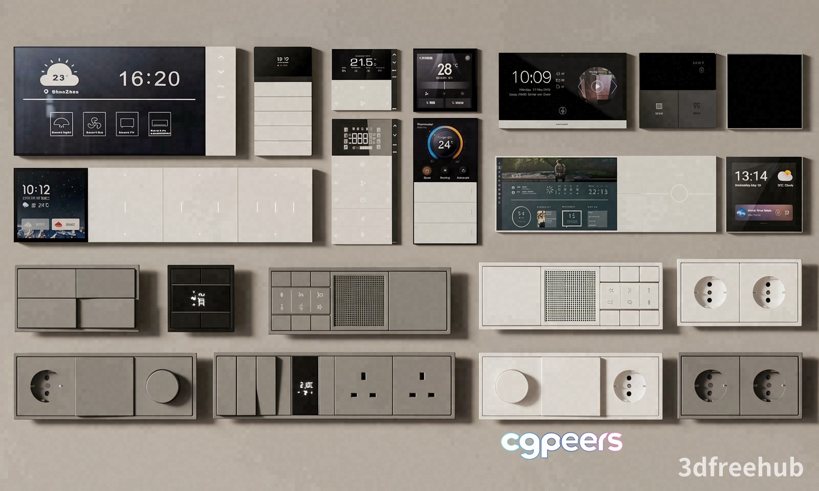 A Collection Of Home Automation Devices 3D Model - 23259 - VRAY Render A Collection Of Home Automation Devices 3D Model - 23259 - VRAY Render