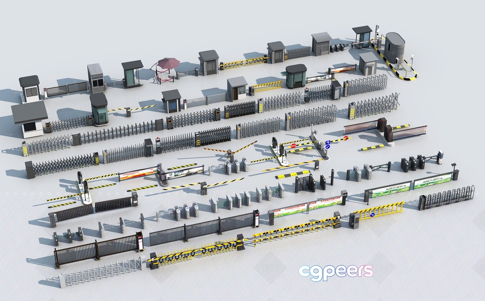 A Collection Of Turnstiles 3D Model - 14117 - VRAY Render A Collection Of Turnstiles 3D Model - 14117 - VRAY Render