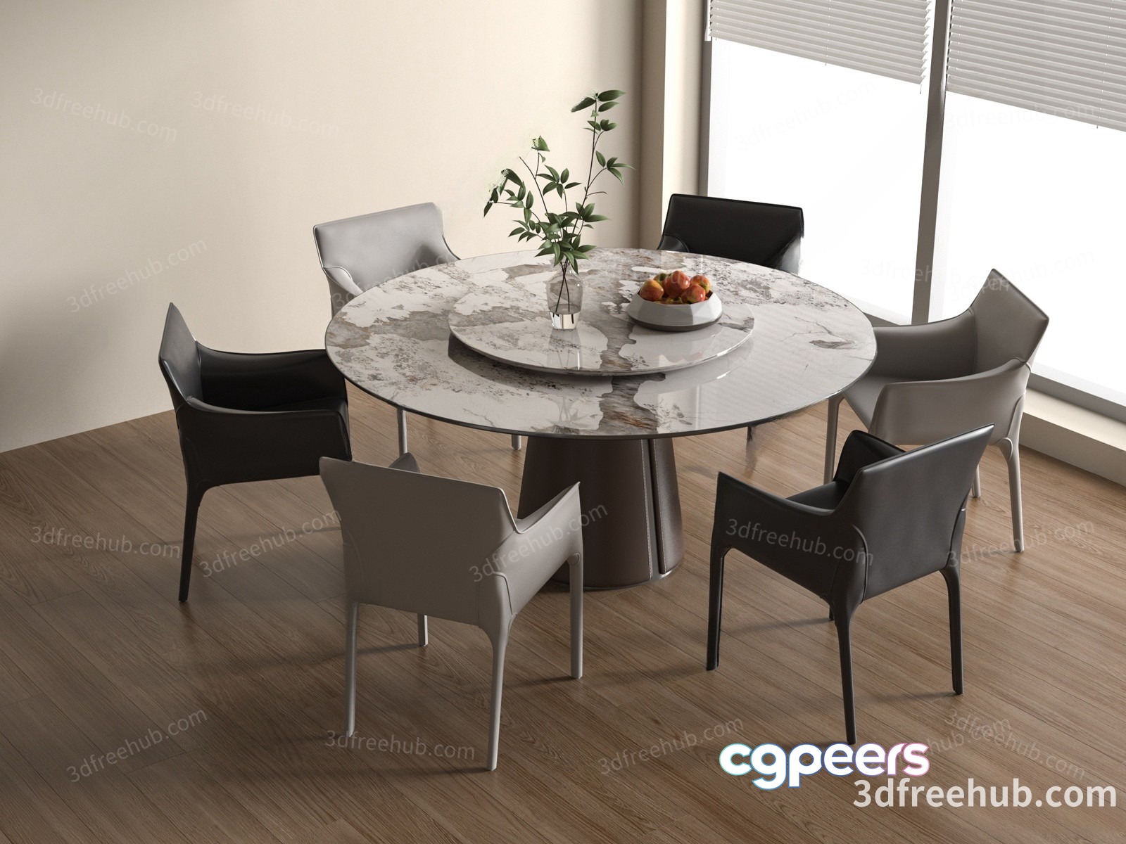 Modern Dining Room 3D Model - 20544 - VRAY Render