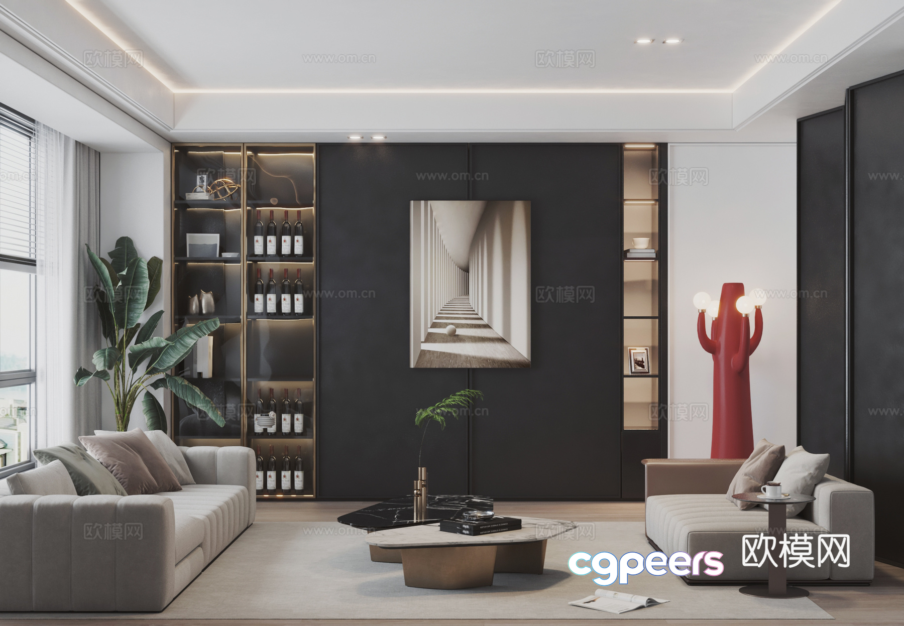 Modern Living Room 3D Model - 11817 - VRAY Render Modern Living Room 3D Model - 11817 - VRAY Render