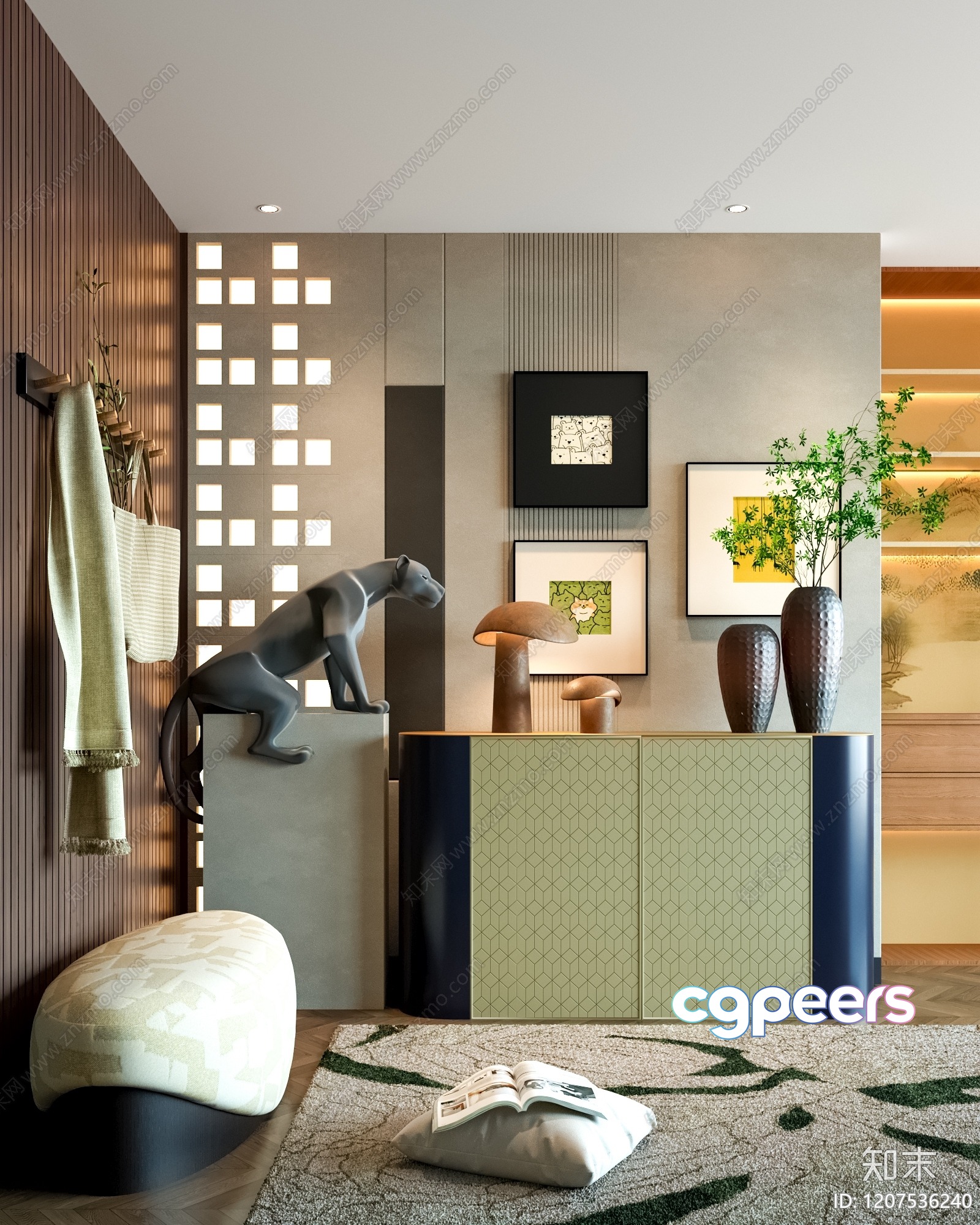 Modern Living Room 3D Model - 5823 - VRAY Render