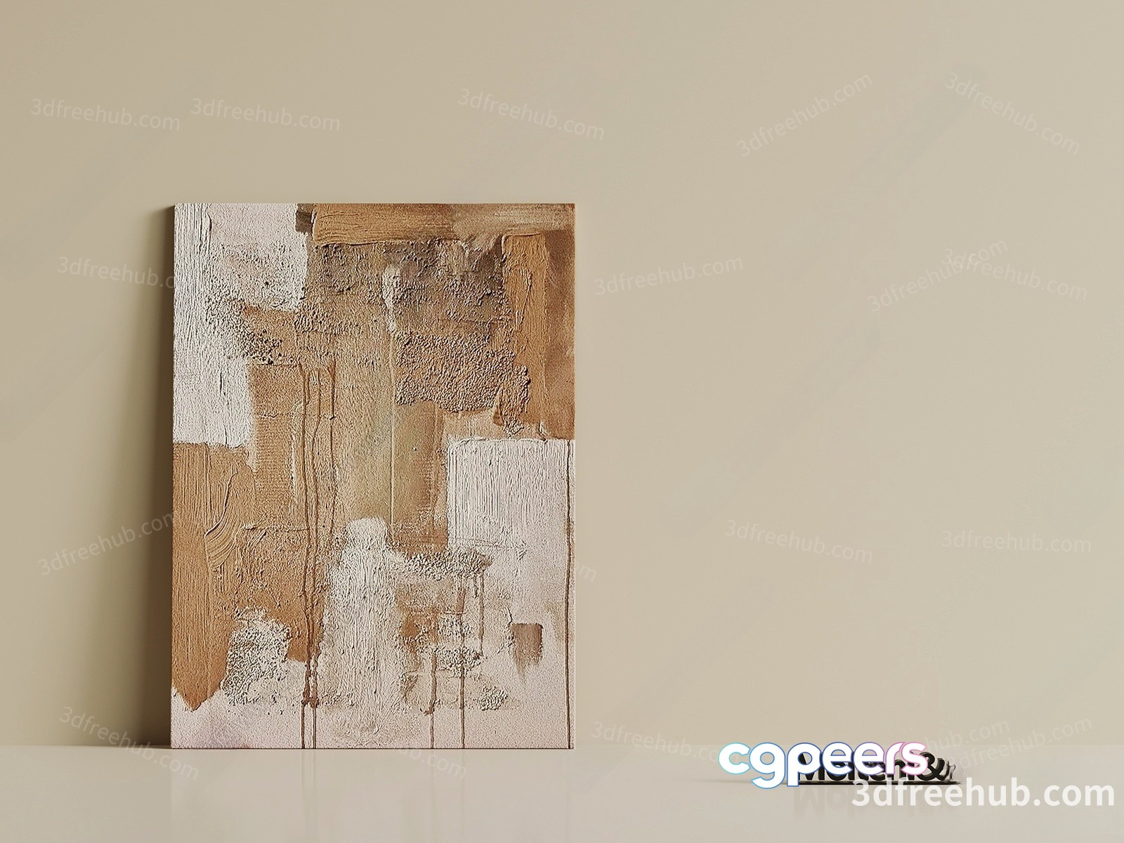 Abstract Art Piece On A Beige Background 3D Model - 21803 - VRAY Render Abstract Art Piece On A Beige Background 3D Model - 21803 - VRAY Render