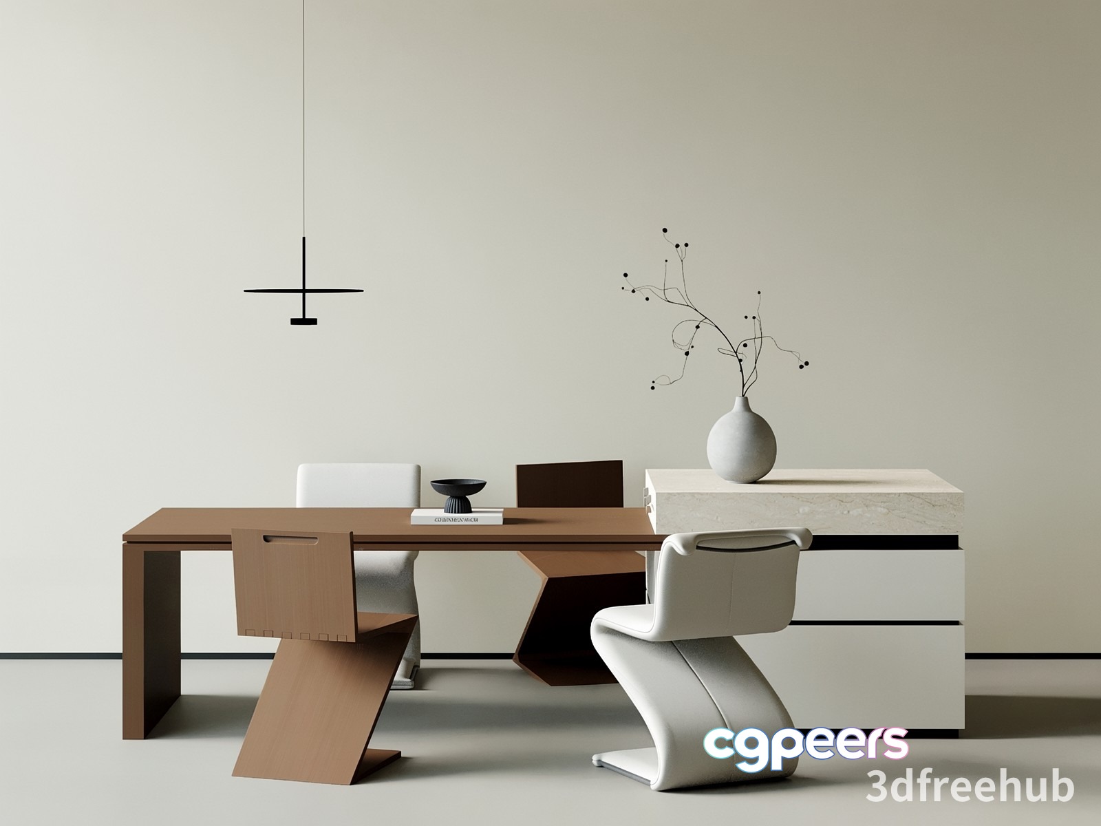 Modern Minimalist Office Space 3D Model - 20208 - VRAY Render Modern Minimalist Office Space 3D Model - 20208 - VRAY Render