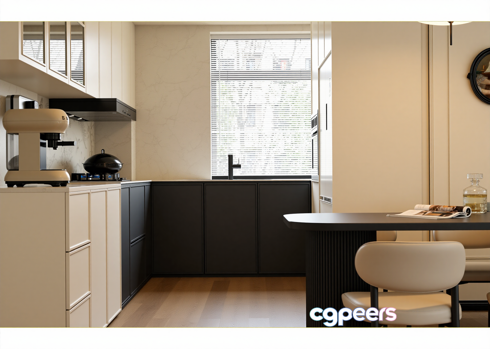 Modern Kitchen With A Table 3D Model - 22836 - VRAY Render