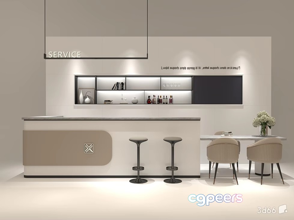 Modern Service Desk 3D Model - 23356 - VRAY Render