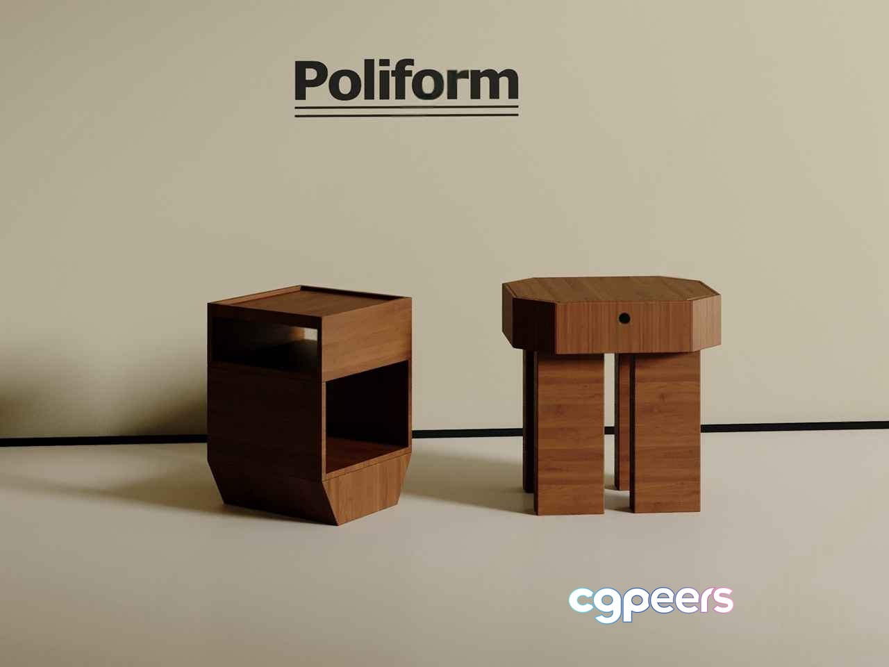 Modern Wooden Furniture 3D Model - 7541 - VRAY Render
