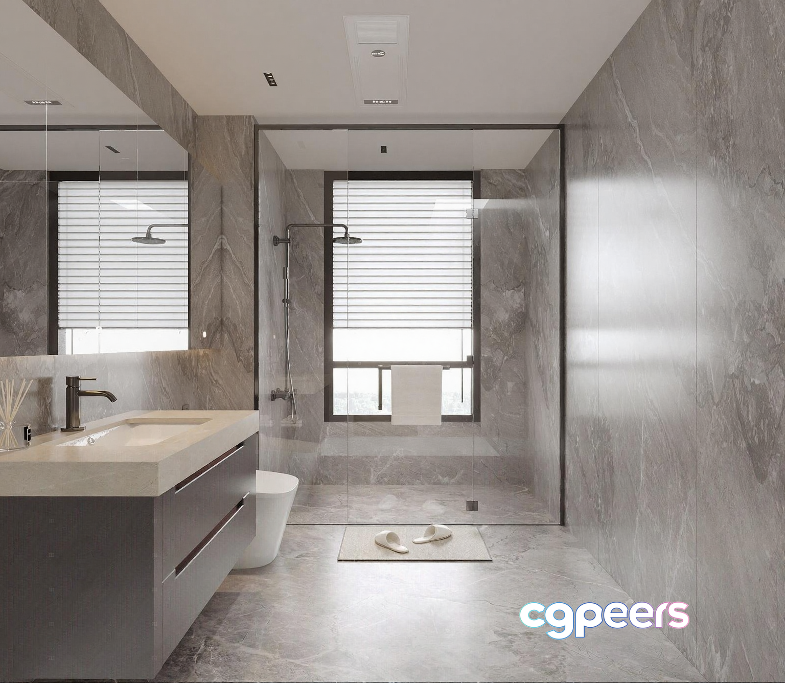 Modern Bathroom Setup 3D Model - 2377 - VRAY Render