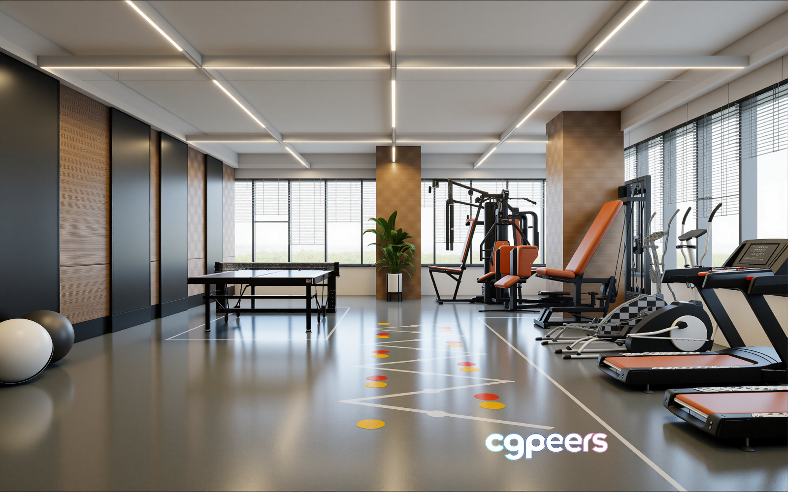 Modern Exercise Equipment 3D Model - 7621 - VRAY Render