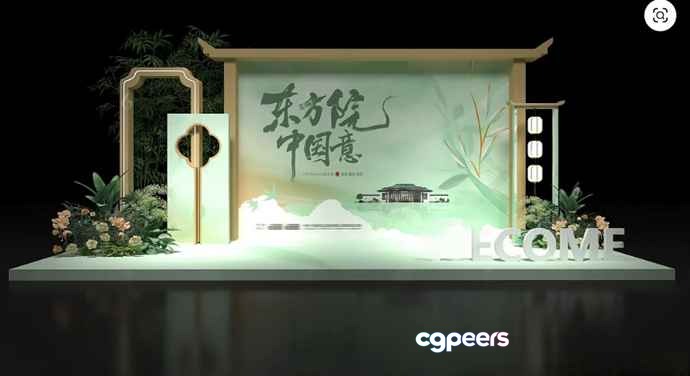 Asian-Style Stage With Chinese Characters 3D Model - 17361 - VRAY Render Asian-Style Stage With Chinese Characters 3D Model - 17361 - VRAY Render