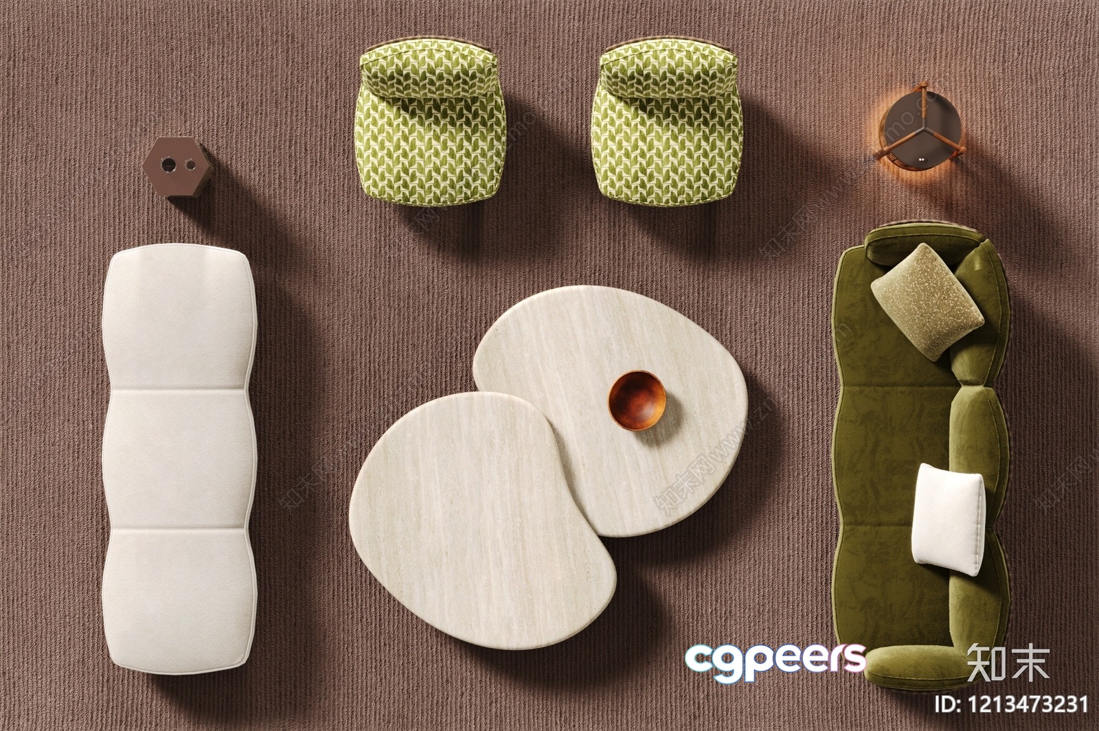 Modern Living Room 3D Model - 21842 - VRAY Render