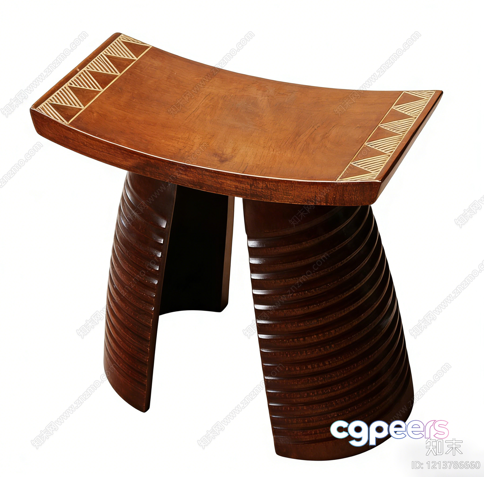 Wooden Decorative Stool 3D Model - 18300 - VRAY Render