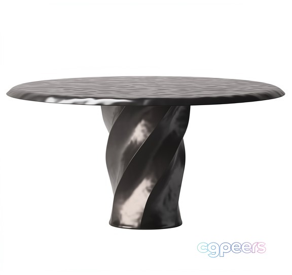 A Table With A Twisted Metal Base 3D Model - 5802 - VRAY Render
