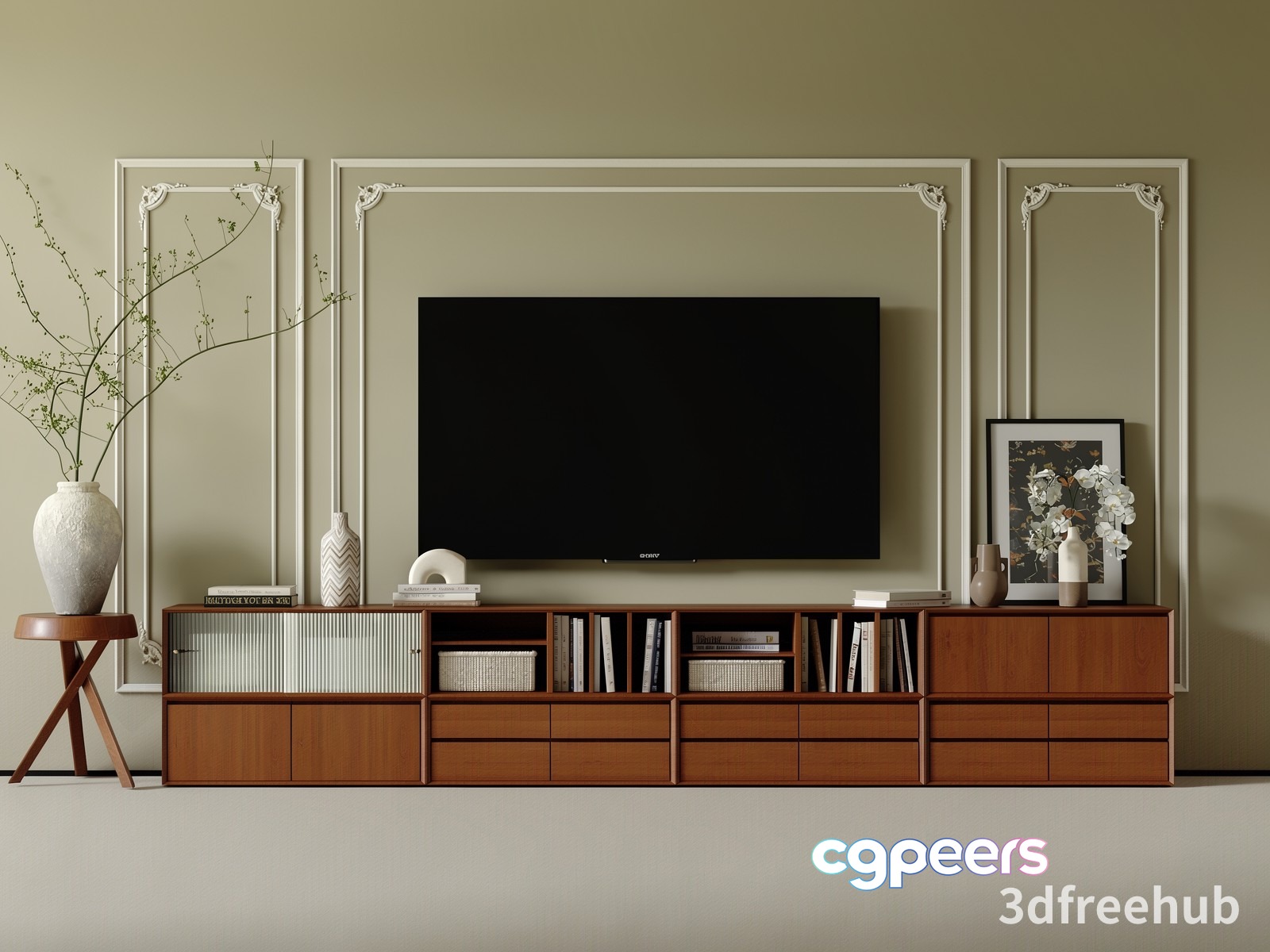Modern Tv Stand 3D Model - 20159 - VRAY Render Modern Tv Stand 3D Model - 20159 - VRAY Render