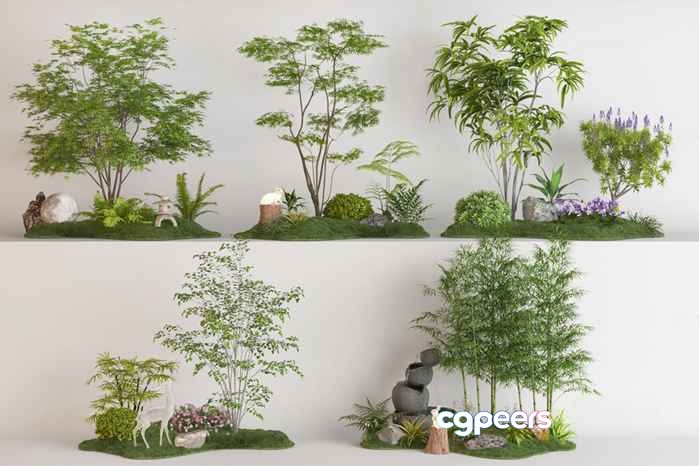 A Serene Asian-Inspired Garden Scene 3D Model - 14917 - VRAY Render