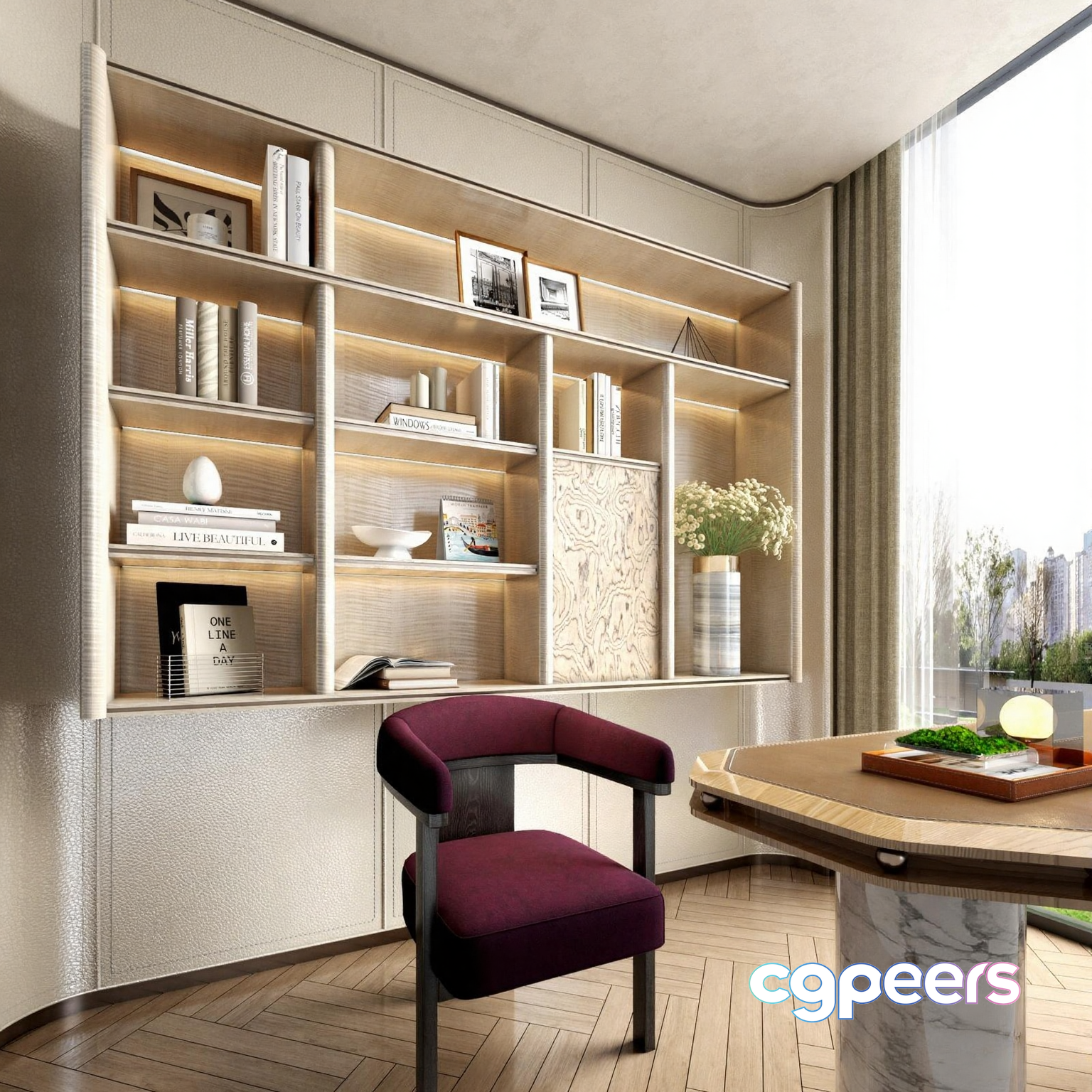Modern Home Office 3D Model - 5631 - VRAY Render