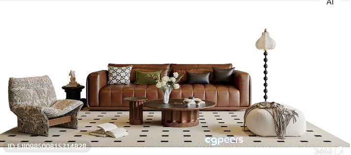 Modern Living Room 3D Model - 2825 - VRAY Render