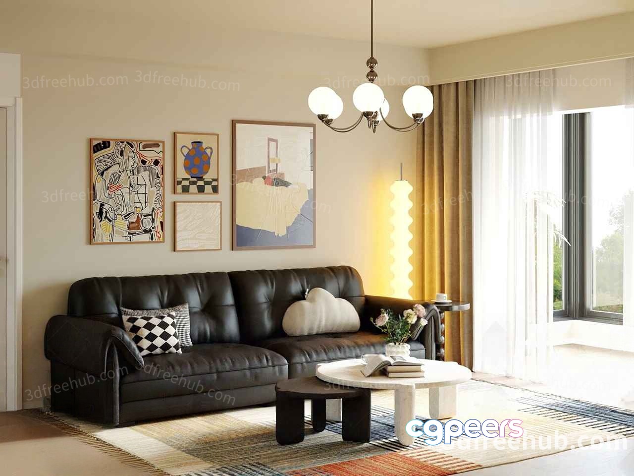 Modern Living Room 3D Model - 18700 - VRAY Render