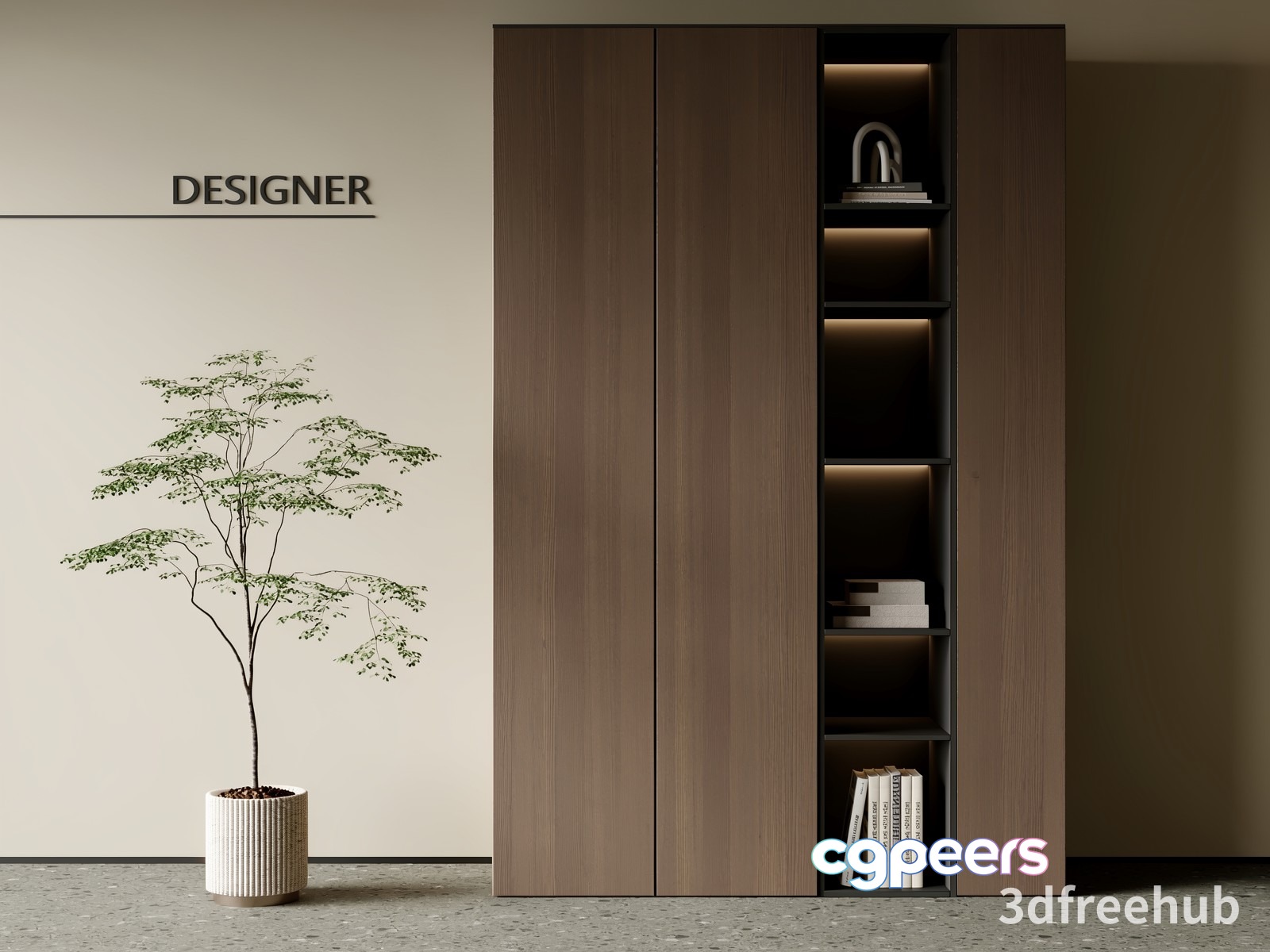 Modern Storage Cabinet 3D Model - 23480 - VRAY Render